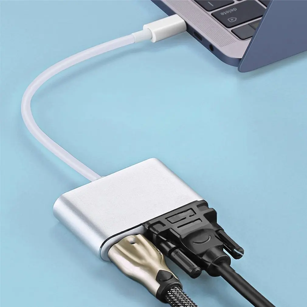 USB 3,1 type C к VGA многопортовый адаптер USB C к HDMI 4K конвертер UHD портовый концентратор