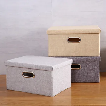 

Cotton And Linen Storage Box Foldable Large Waterproof Laundry Bucket Home organizer