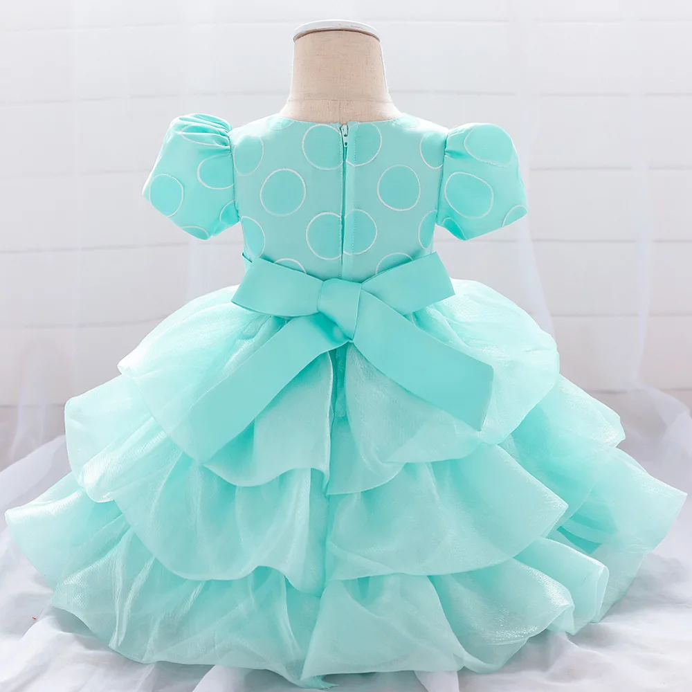 Платье для крещения для новорожденных; платье принцессы на свадьбу, вечеринку, день рождения, 1 год; элегантное рождественское платье с оборками для малышей