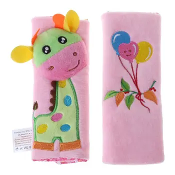

2pcs Baby Shoulder Pad Stroller Safety Seat Belt Cover Protective Cartoon Plush