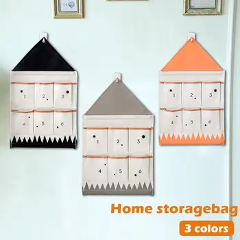

6/9 Bag Wall-mounted Calendar Storage Bag INS Nordic Canvas Hanging Bag Bedroom Study Kitchen Office Storage Organization
