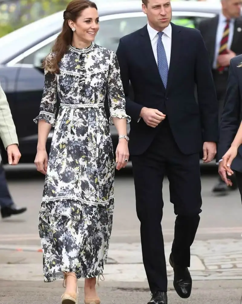 Винтажное длинное платье принцессы Kate с принтом элегантное ТРАПЕЦИЕВИДНОЕ ПЛАТЬЕ 4XL