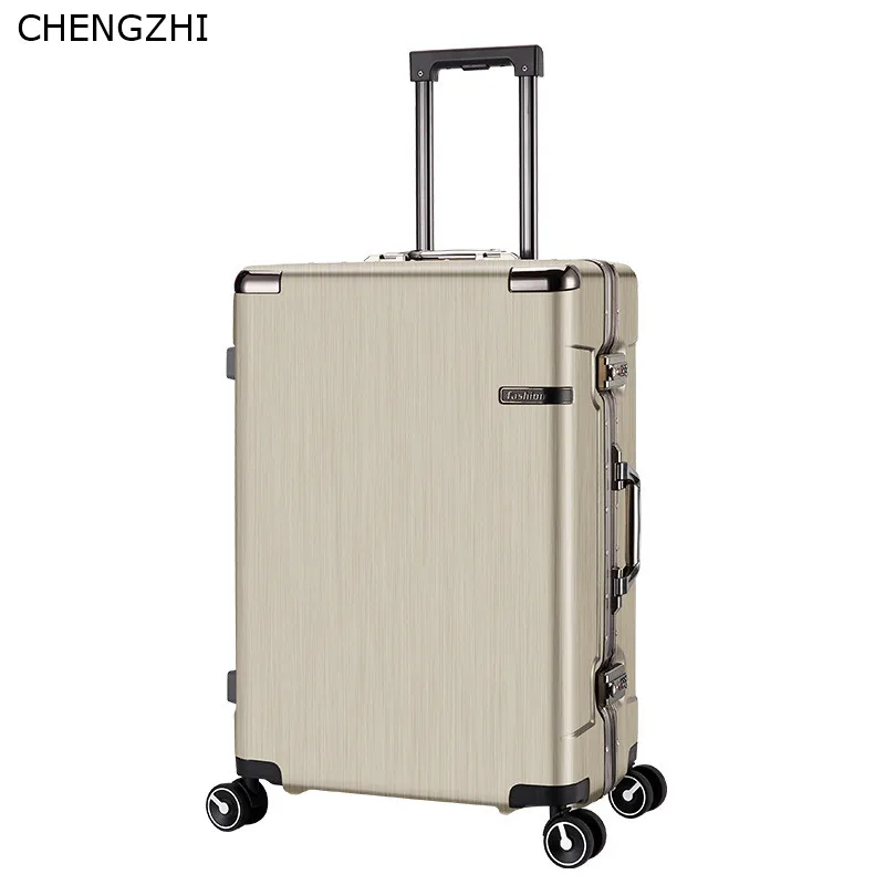 CHENGZHI 20 ''24'' дюймов алюминиевая рама+ PC багаж на колёсиках Spinner дорожный костюм Чехол для мужчин чехол на колесиках для женщин чемодан на колесиках