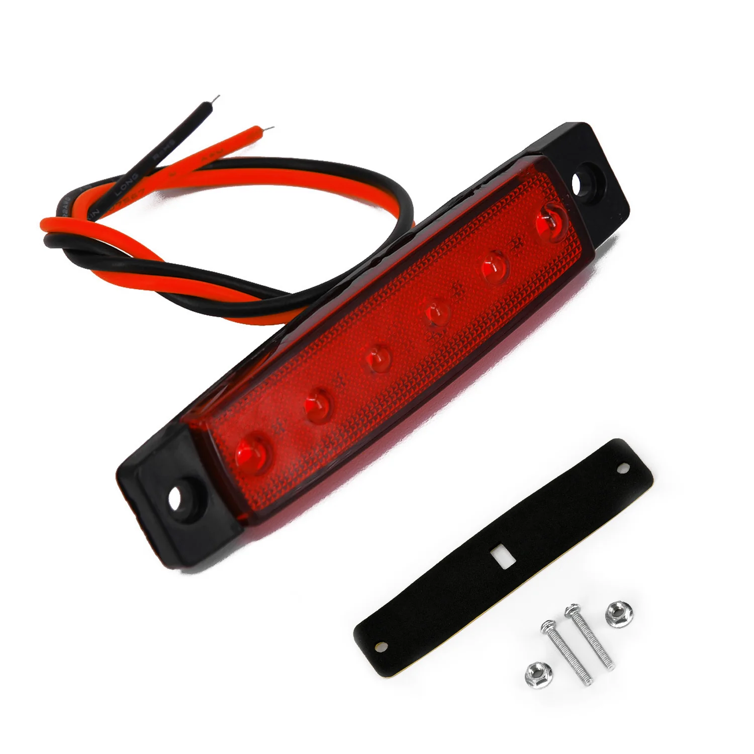 Для прицеп грузовик боковой габаритный фонарь светильник грузовик просвет 28 см кабулк красный цвет, боковой габаритный фонарь
