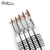 ANGNYA 10Pcs Kolinsky Sable Acrylic Brush Size 2#/3#4#/6#/8# Nail Art Brush Professional Silver Copper Handle Brush for Manicure 1
