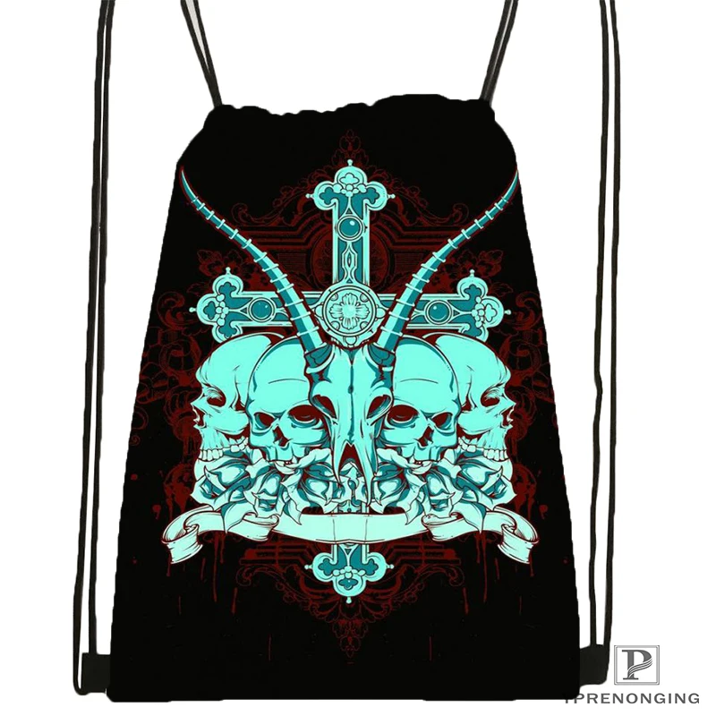 Custom кричащий дизайн татуировки Иисуса походная сумка на шнурке милый рюкзак для детей(черная спинка) 31x40 см#180531-04-59