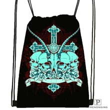 Custom кричащий дизайн татуировки Иисуса походная сумка на шнурке милый рюкзак для детей(черная спинка) 31x40 см#180531-04-59
