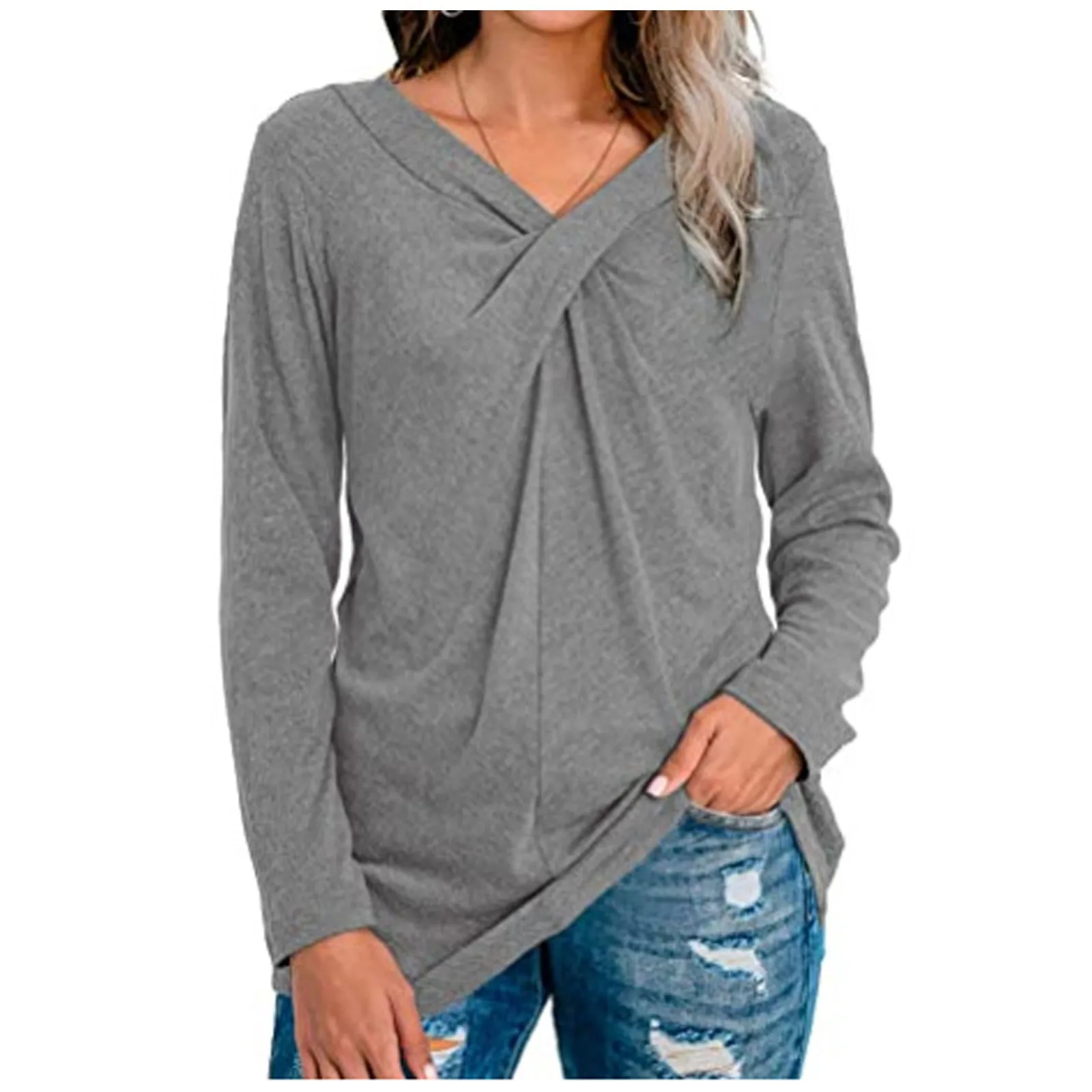 Women Loose Long Sleeve Plus Size T-Shirt Pullover Tops – Hplify