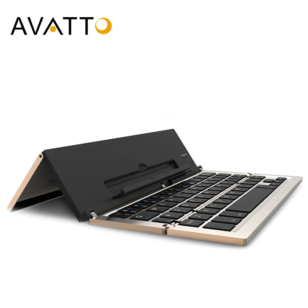 AVATTO miniteclado plegable de aluminio, Bluetooth, inalámbrico, BT