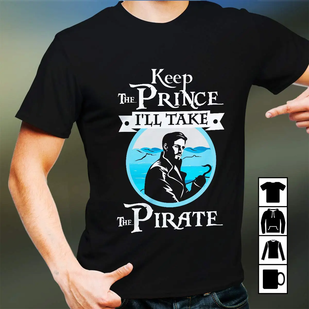 Капитан Крюк Once Upon a Time Keep The Prince I'll Take The Пиратская футболка с длинным рукавом Толстовка для мужчин и женщин Новинка