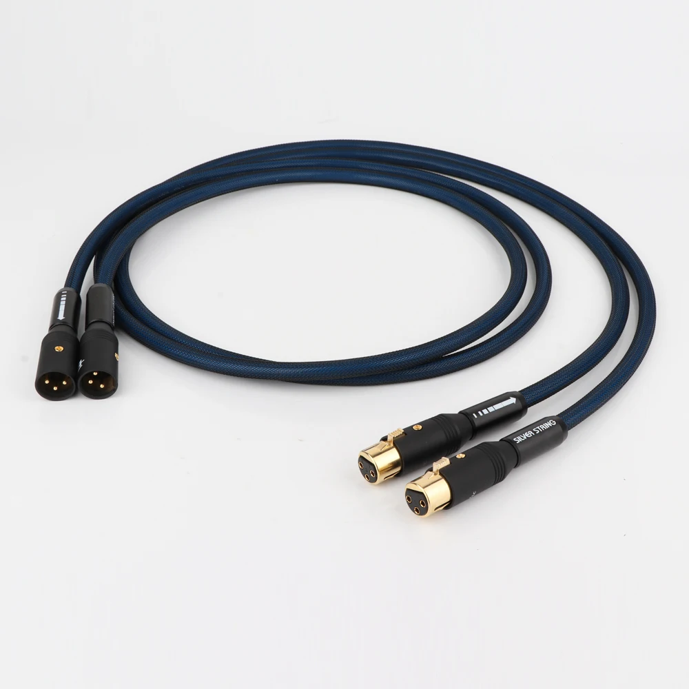 

X40405 Hi-End 5N OFC Pure Copper Silver Plated 2 XLR Male to 2 XLR Female Interconnect Cable Hifi XLR Cable