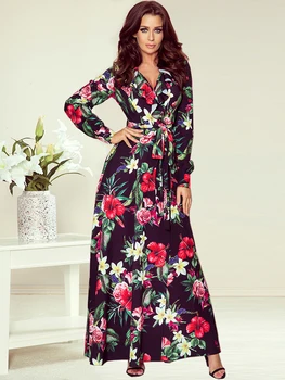 

Tropical Print Swim Wear Long Sleeve Cardigan Women Beach Cover Up Tunic Long Beachwear Lingerie Cover Up Holiday Maxi Dress
