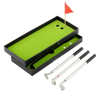 

3Pcs Golf Clubs Ballpoint Pen Flag Putter Iron Set Gift Metal New High quality