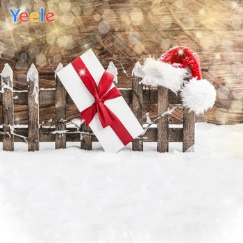 

Christmas Tree Gift Wood Board Winter Snow Backdrop Custom Baby Portrait Photography Background Photocall Vinyl For Photo Studio