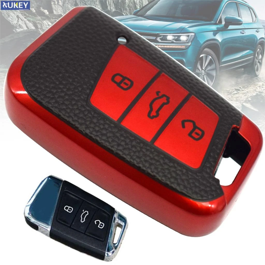 For Volkswagen Full Sealed TPU Case Cover 3 Button Car Remote Folding Key Fob
