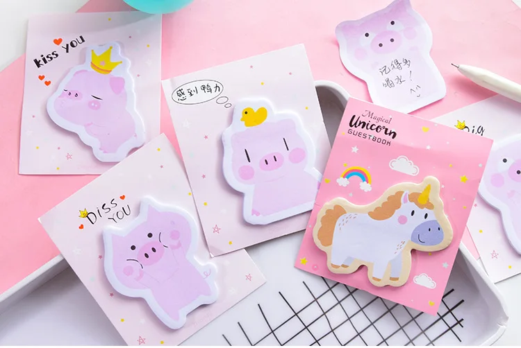 30 шт./компл. Kawaii Блокнот Единорог Стикеры для Заметок Post-it офисные школьные принадлежности, блокноты для художественного оформления ногтей, ручная работа креативные милые студенческие стационарный