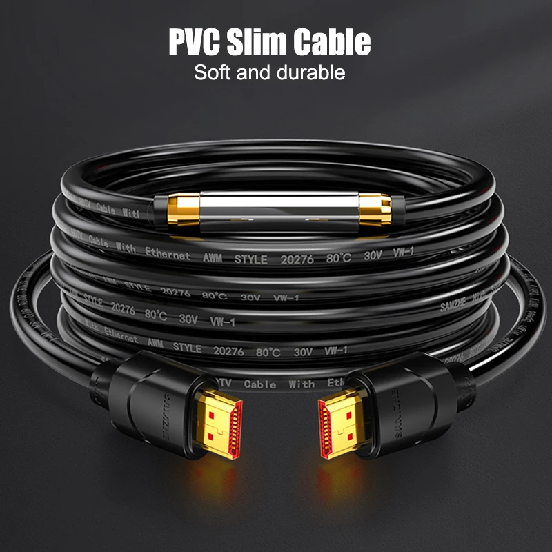 SAMZHE 4K HDMI2.0 кабель 1 м/2 м/3 м Rac HDMI 2 0 аудио разветвитель Кабель для ТВ Blue Ray PS Roku ПК