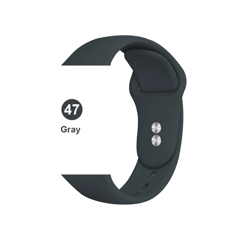 47 Силиконовый спортивный ремешок для часов Apple Watch 5 4 3 2 1 38 мм 42 мм ремешок для часов iwatch 40 мм 44 мм силиконовый браслет - Цвет ремешка: 47