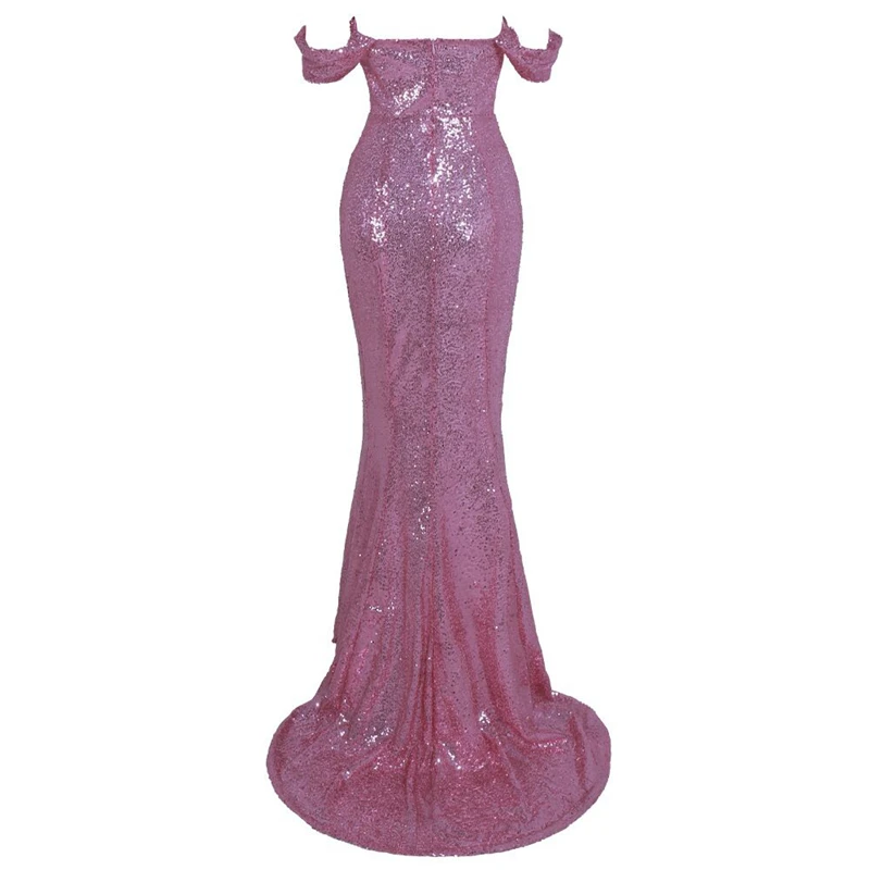 Новинка, модное,, шикарное, сверкающее, розовое, элегантное, вечерние, длинное платье в пол, знаменитостей, официальное платье, Vestidos
