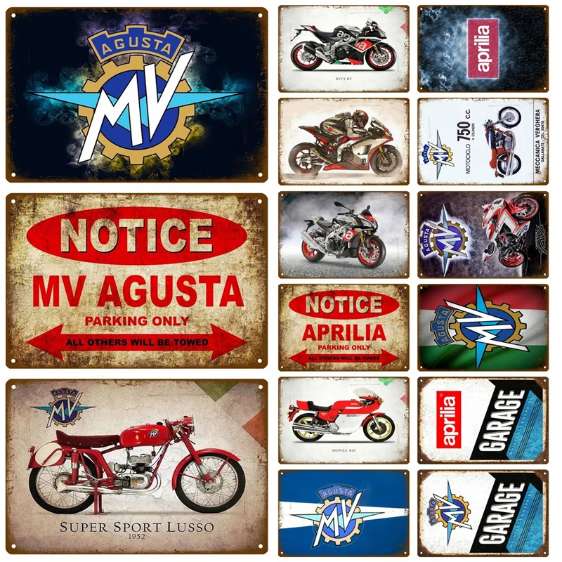 Mv Agusta Aprilia доска Металл Винтаж жестяная вывеска потертый Шикарный декор