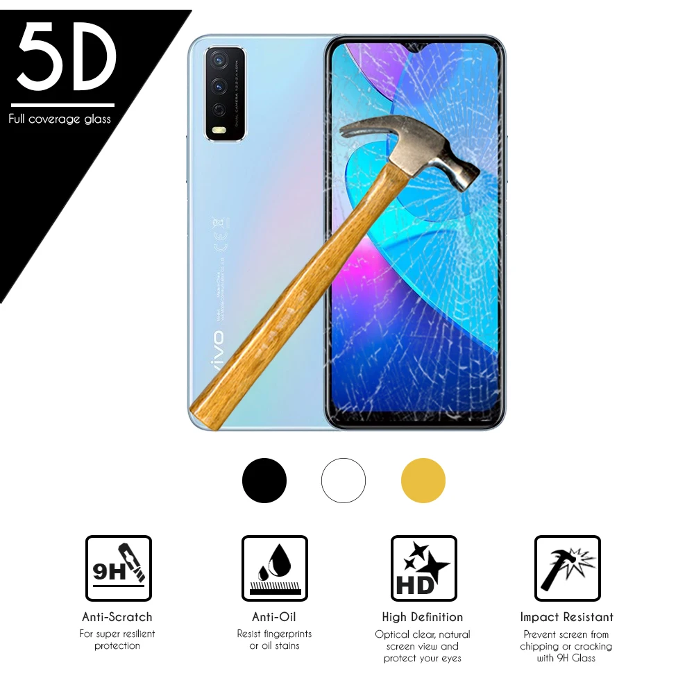 5D закаленное защитное стекло для смартфона Y11s (4G) 6 51 дюймов | Мобильные телефоны и