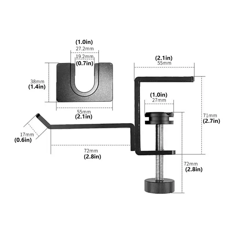 Headphone Rack Aluminum Alloy Headphone Hanger Desktop Hook Headset Holder