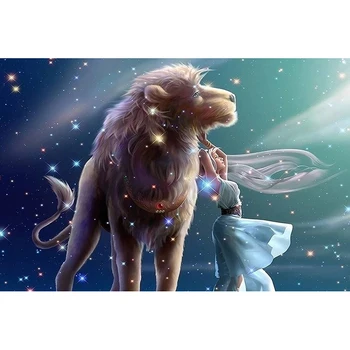 

DIY Painting By Numbers Lion Oil Coloring By Numbers Animals Fairy Wall Art Canvas Picture Hand Painted Home Decoration Gift