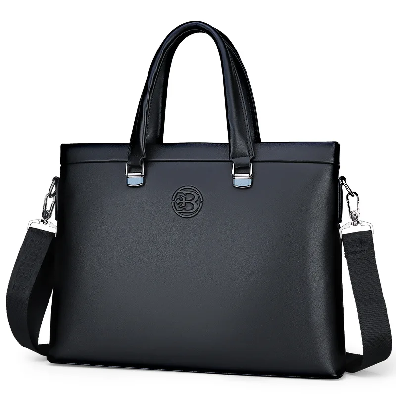 

New Style MEN'S Handbag Cross Men's Bag Bag Business Soft Leather Shoulder Large-Volume Casual Computer Briefcase