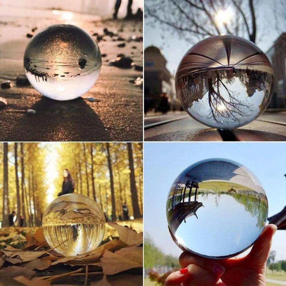 Прозрачное стекло, хрусталь мяч лечебная Сфера Подставки для фотографий Lensball Feng Shui Волшебные натуральные Стекло шарики для домашнего Свадебный декор