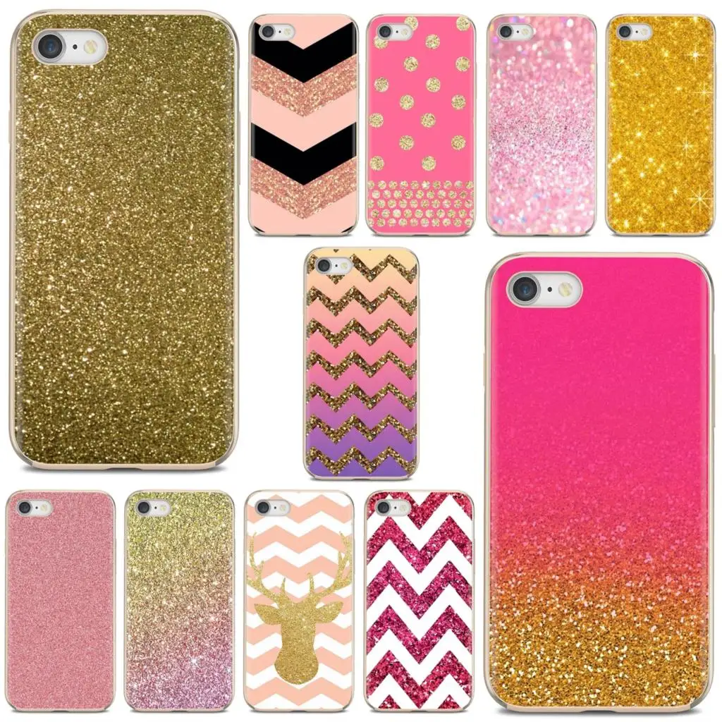 Pink gold glitter sparkles For Samsung Galaxy A10 A40 A50 A70 A3 A5 A7 A9 A8 A6 Plus 2018 2015 2016 2017 Soft Cases Cover | Мобильные