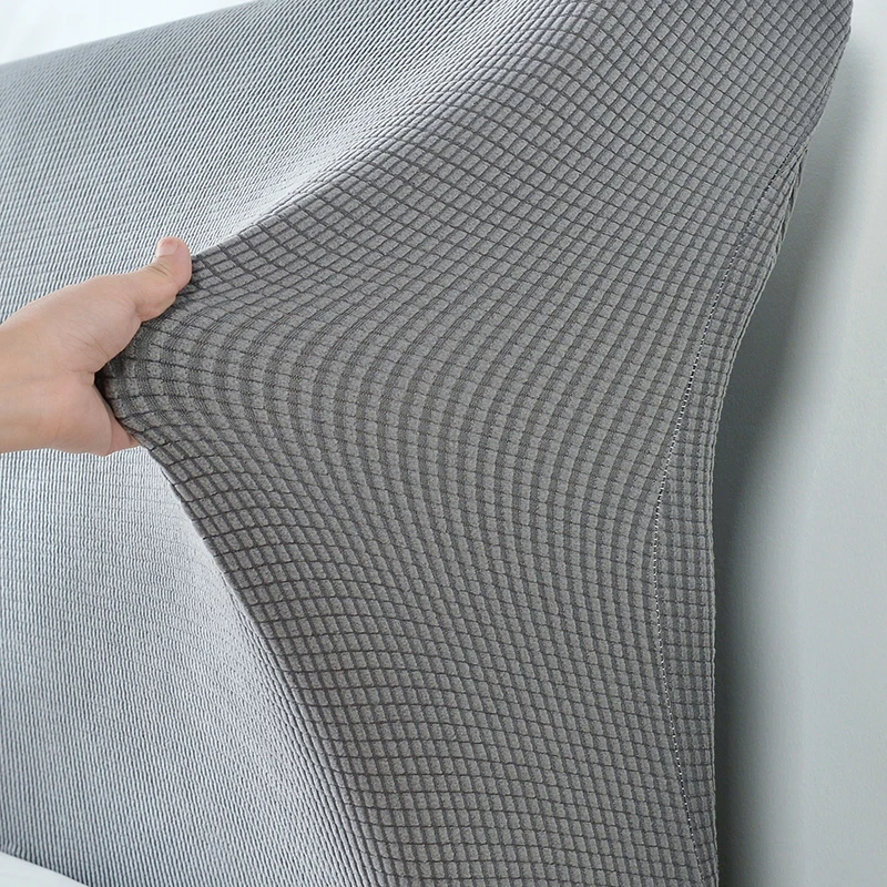Solid Color Plush Thicken Elastic All-inclusive Bed Head Cover Bed Head Back Protection Dust Cover Headboard