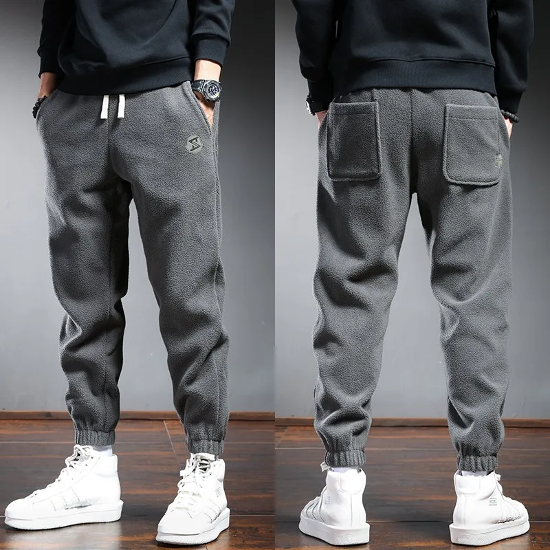 Fashion Baggy Sweatpants Men Casual Sport Pencil Pants Streetwear Joggers Tracksuit Gym Hip Hop Drawstring Sweat Trousers Fleece