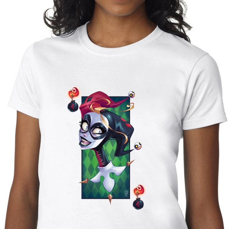 

cartoon Playing card joker tshirt cartoon print graphic tee tops funny poker goth kawaii t shirt women clothes harajuku t shirts