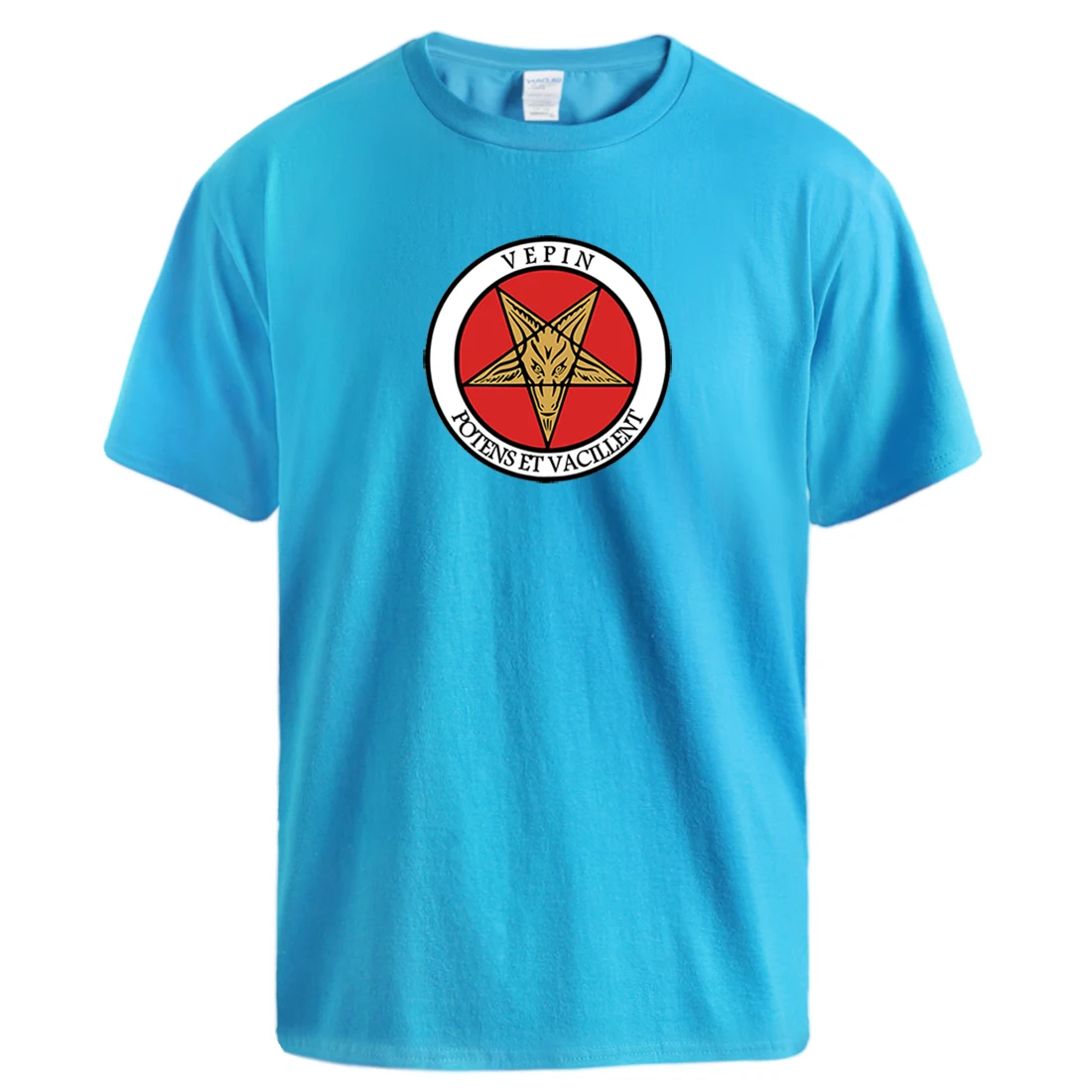 

Mens Pentagram Gothic Occult Sata Print Tshirts 2020 Summer Casual Leisure T-shirts Spring Fashion Clothing Streetwear Man Tops