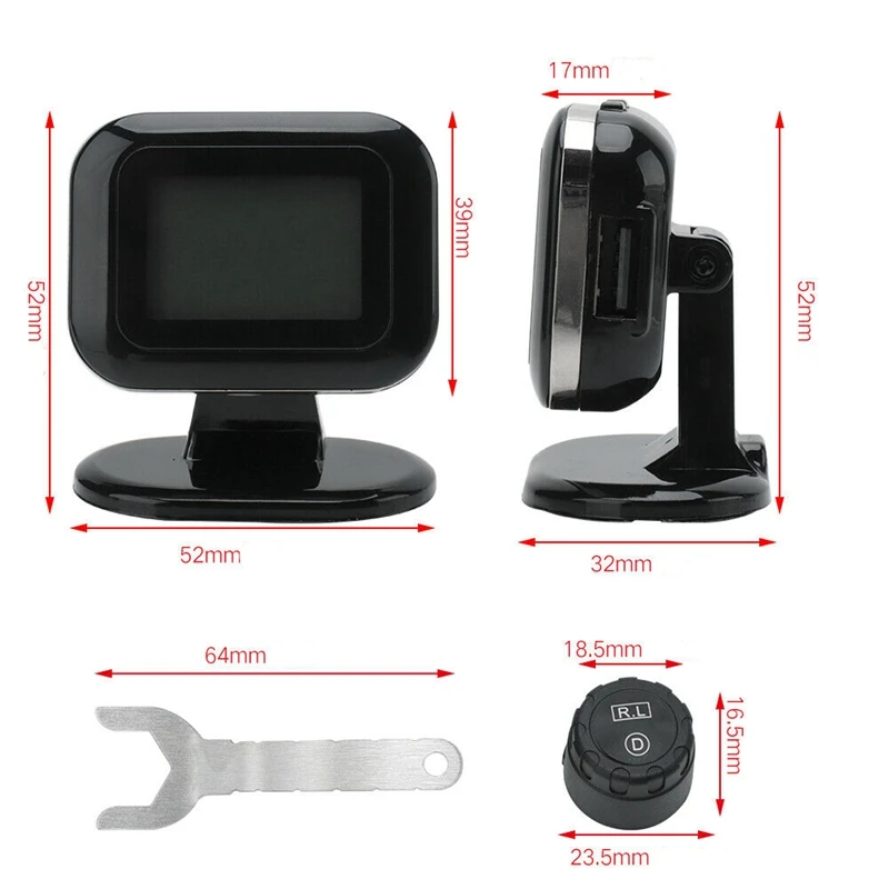 Lcd TPMS Автомобильная беспроводная система контроля давления в шинах Система контроля температуры в шинах W/4 внешних Sens