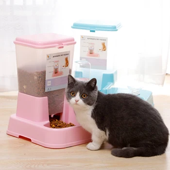 

Petshy Multifunction Dog Cat Feeders Water Dispenser Fountain Bottle Set Plastic Automatic Pet Feeding Drinker Water Bowl