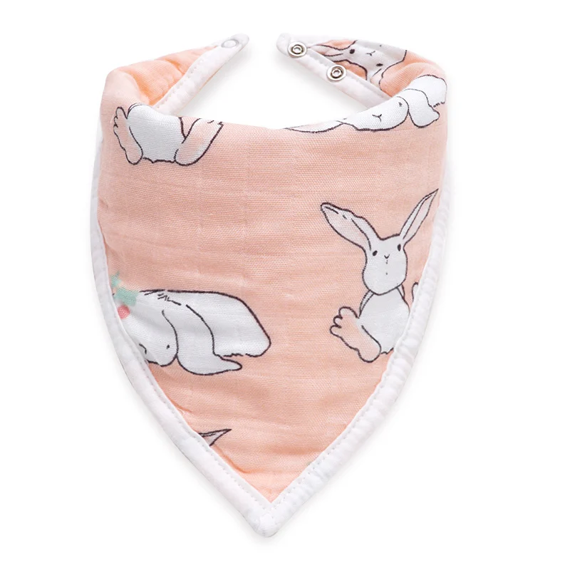 rabbit Muslinlife 6-слойное бальное платье из Треугольники нагрудники банданы для младенцев, новорожденных нагрудники из мягкого бамбукового волокна и хлопка для детей Одежда для мальчиков и полотенце для девочек - Цвет: rabbit