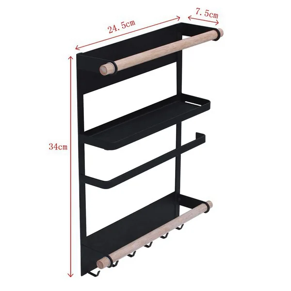 Кухонная стойка на холодильник, магнитный Органайзер-дизайнерский бумажный держатель для полотенец, ржавеющие стойки для банок, сверхпрочная полка для холодильника St
