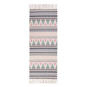 

Woven Cotton Linen Tassel Rug For Bath Bedroom Cover Bench Furniture Mat Protector Home Entrance Door Chairs