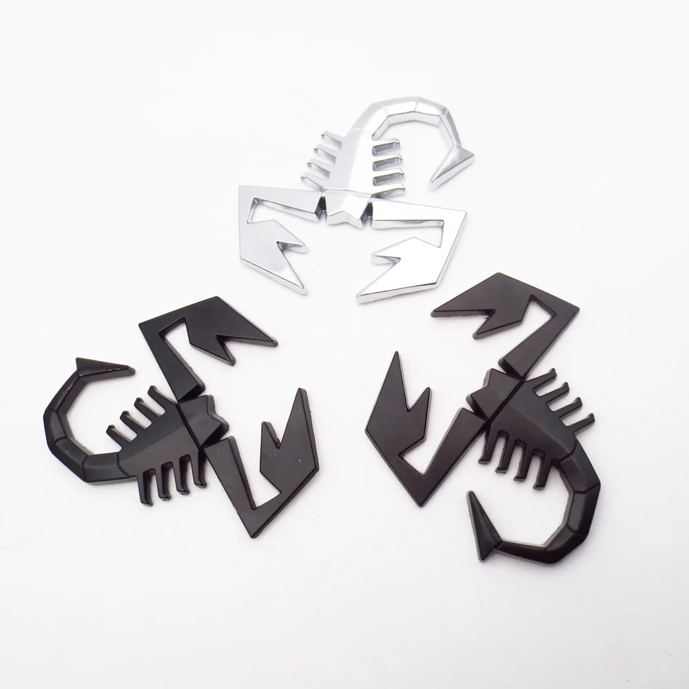 STAROAD-3D-Metal-Black-Silver-Scorpion-Shape-Emblem-Badge-Sticker-For-Fiat-Abarth-VW-Renault-Car (3)
