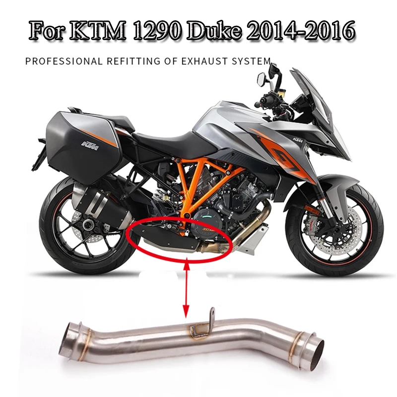 

Motorcycle Middle Link Piep For KTM 1290 DUKE 2014 2015 2016 Slip On Motorbike Exhaust System Modified Stainless Stee Mid Tube