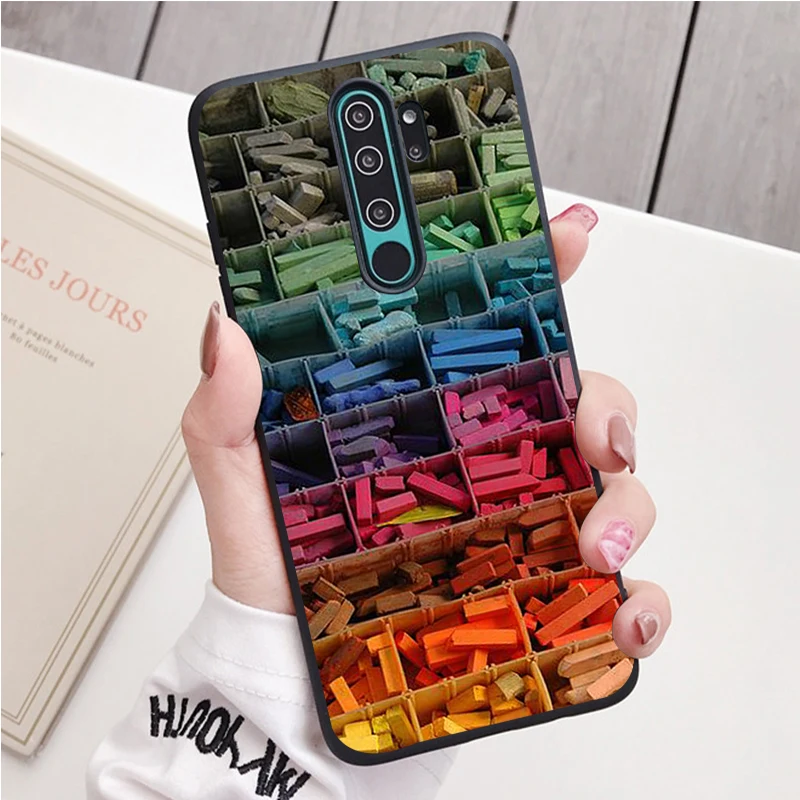 Watercolors Set Paint Palette black Silicone Phone Case For Redmi note 9 8 7 Pro S 8T 7A Cover xiaomi leather case design