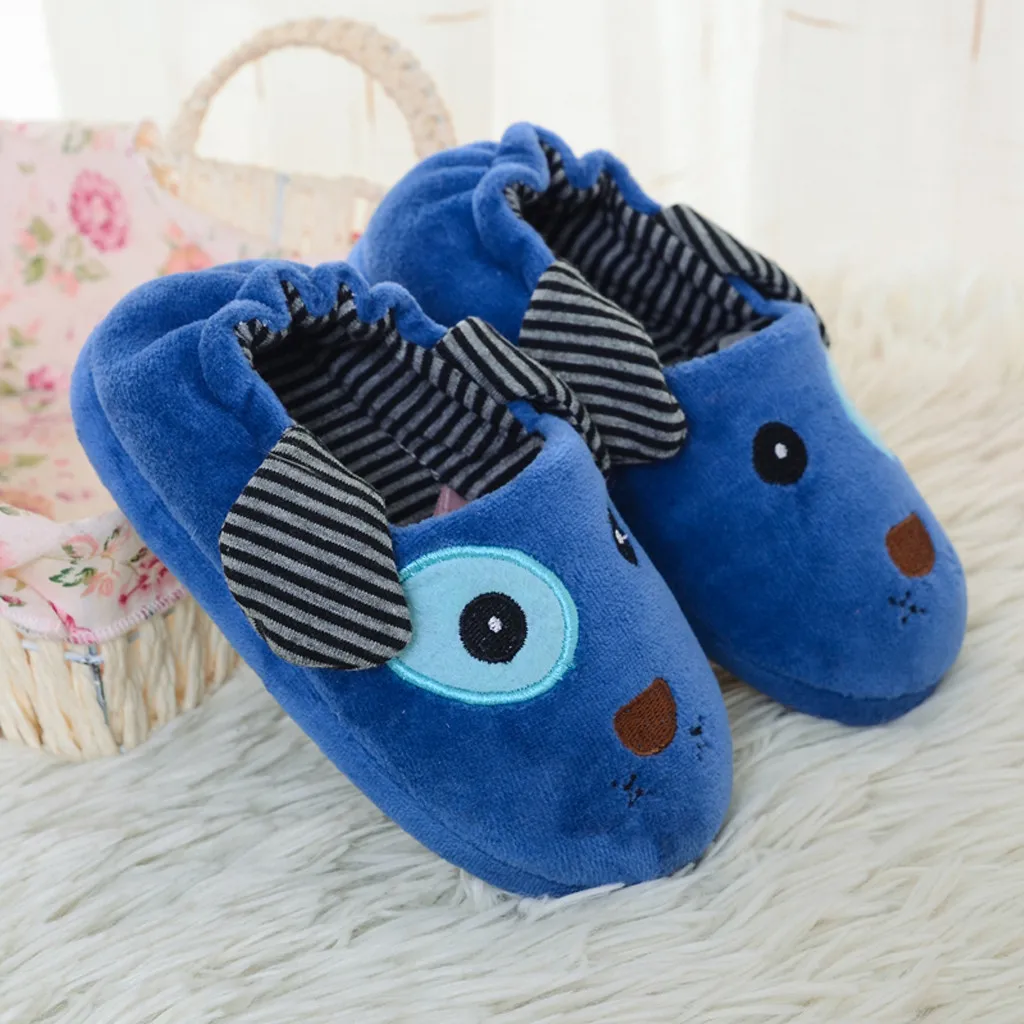 

Children Cotton Indoor Slippers Kids Baby Warm Shoes Boys Girls Cartoon Soft-Soled Slippers Cute Plush Warming Shoes