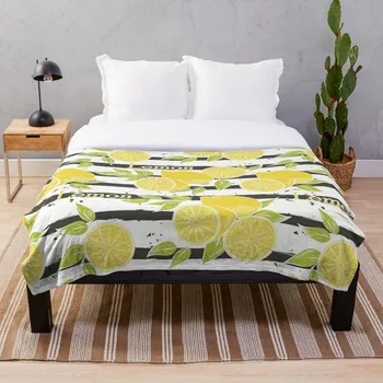 

Lemons Blanket Wool Flannel Plush Blanket Bedspread For office Sherpa Blanket Couch Quilt Cover Travel