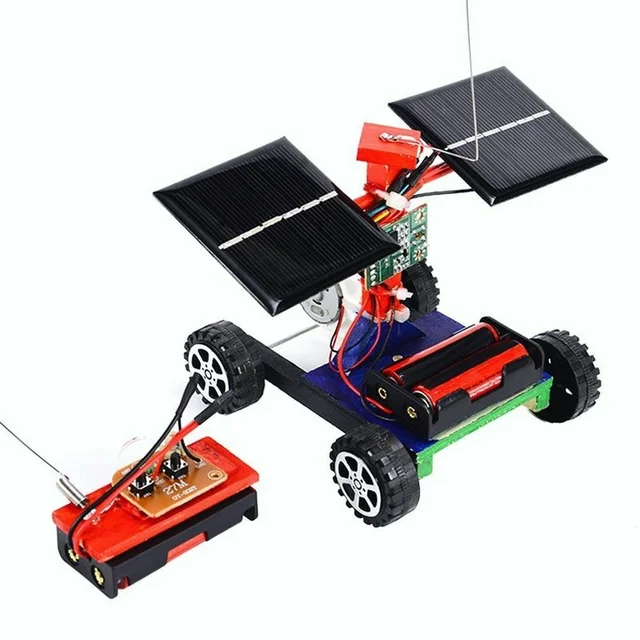 DIY Solar Car Wireless Remote Control Vehicle Model Children Kids Toy Gift Student Science Project Experimental Mterials 2