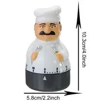 

Timer 60 Minute Plastic Mechanical Funny Uncle Chef Kitchen 60 Minutes Cooking Alarm Bell