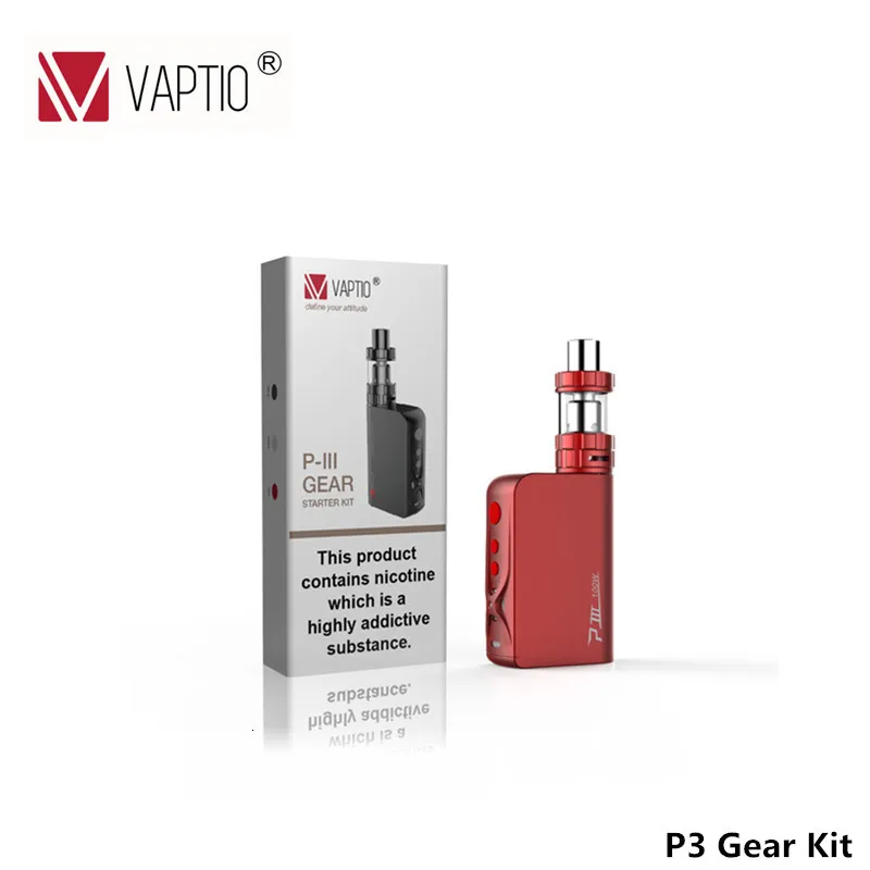 Günstig UK VERSCHIFFEN!!! 100W Vape Kit Vaptio P3 Getriebe Elektronische Zigarette 3000mAh Starter kit Gebaut In Batterie 2,0 ml zerstäuber 510 Gewinde