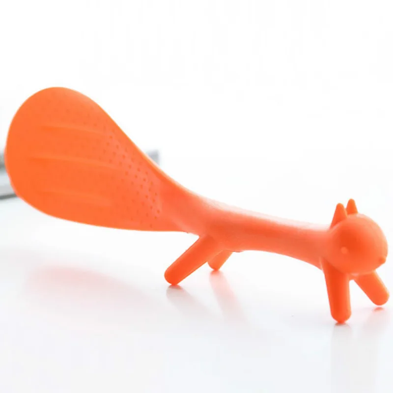 Creative Squirrel Vertical Rice Ladle Korea Non-stick Plastic Kitchen Utensils Stainless Steel Rice Ladle