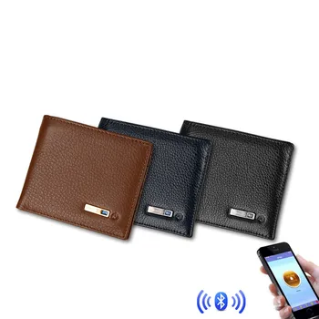 

Anti Lost Wallet Tracker Genuine Leather Men's USB Bluetooth Intelligent Anti-theft Wallet Anti-robbing Alarm 12X10X2CM