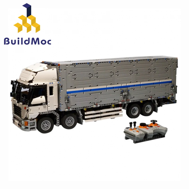 

BulidMOC Container technic city Carrier vehicle Truck The Wing Body LegoING Technic astronaut Building Blocks Sets brick city